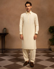 CREAM BLENDED KAMEEZ SHALWAR