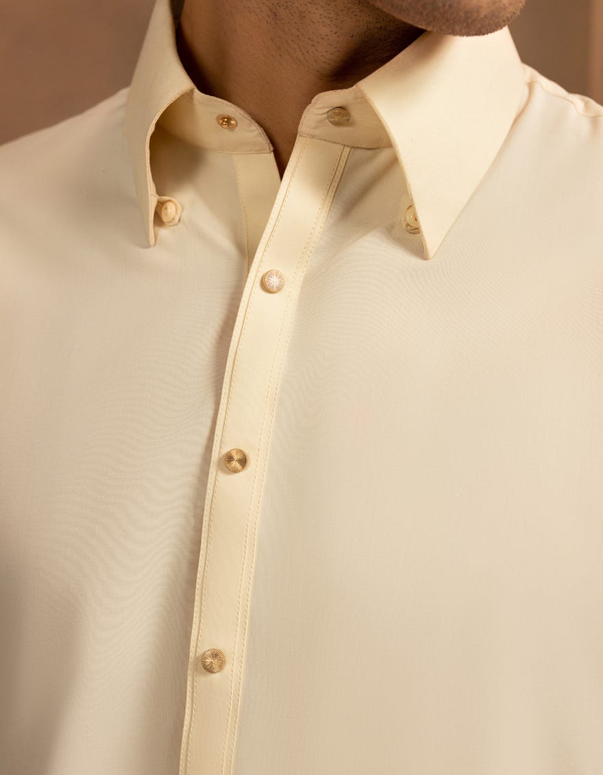 CREAM BLENDED KAMEEZ SHALWAR