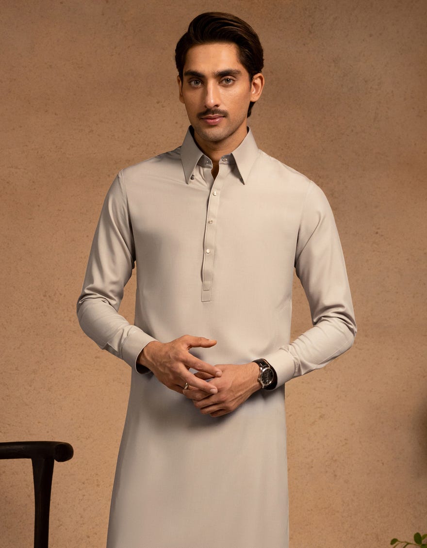 GREY BLENDED KAMEEZ SHALWAR