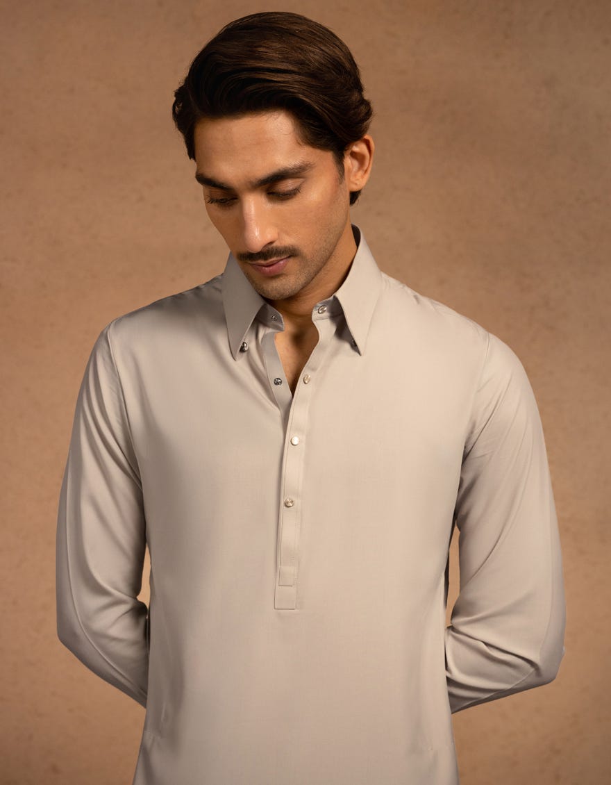 GREY BLENDED KAMEEZ SHALWAR