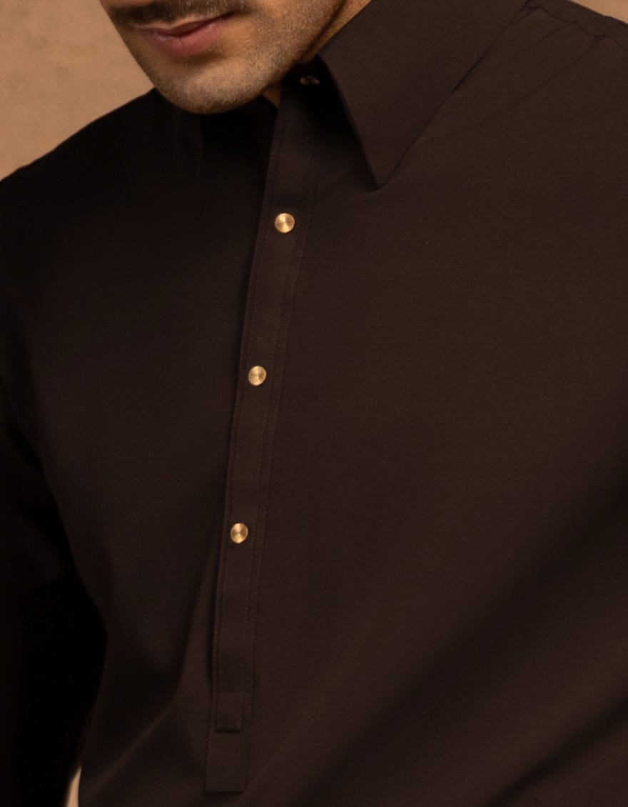 BROWN BLENDED KAMEEZ SHALWAR