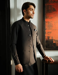 BLACK EXCLUSIVE KAMEEZ SHALWAR + WAISTCOAT