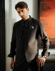 BLACK EXCLUSIVE KAMEEZ SHALWAR + WAISTCOAT