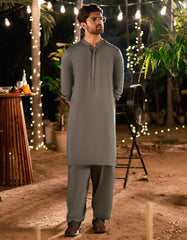 GREY BLENDED SEMI-FORMAL KAMEEZ SHALWAR