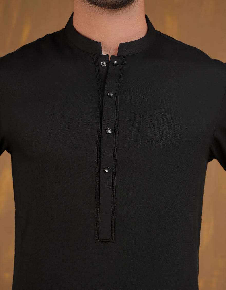 BLACK BLENDED SEMI-FORMAL KAMEEZ SHALWAR