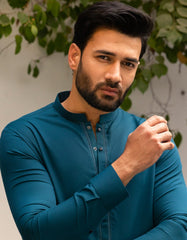 GREEN BLENDED KAMEEZ SHALWAR | JJKS-A-90508