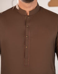 BROWN BLENDED SEMI-FORMAL KAMEEZ SHALWAR