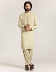 ECRU BLENDED SEMI-FORMAL KAMEEZ SHALWAR