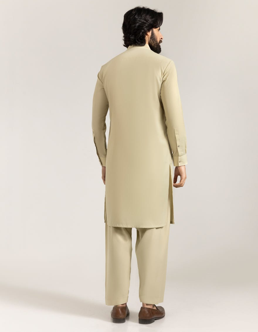 ECRU BLENDED SEMI-FORMAL KAMEEZ SHALWAR