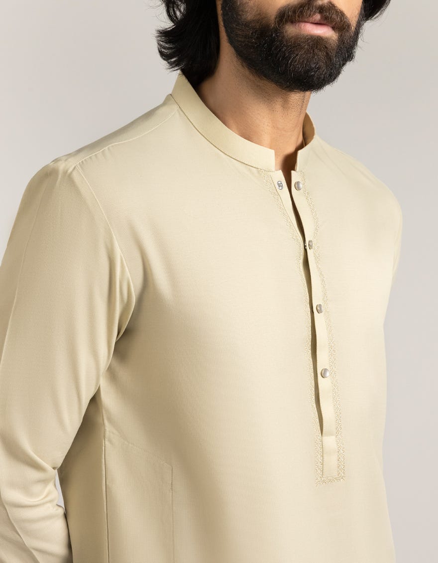 ECRU BLENDED SEMI-FORMAL KAMEEZ SHALWAR