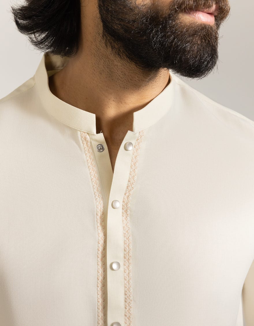 CREAM BLENDED SEMI-FORMAL KAMEEZ SHALWAR