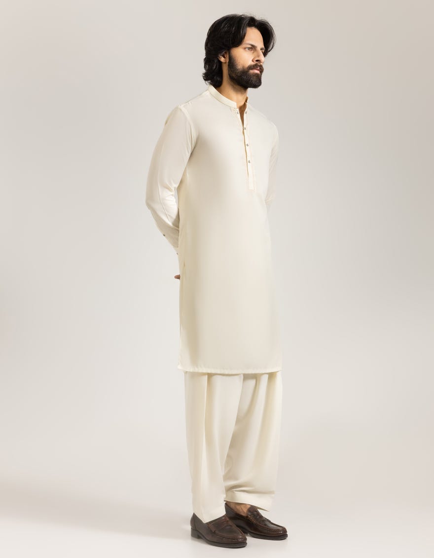 CREAM BLENDED SEMI-FORMAL KAMEEZ SHALWAR