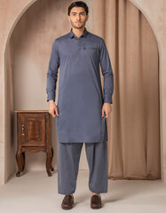 BLUE COTTON CASUAL KAMEEZ SHALWAR