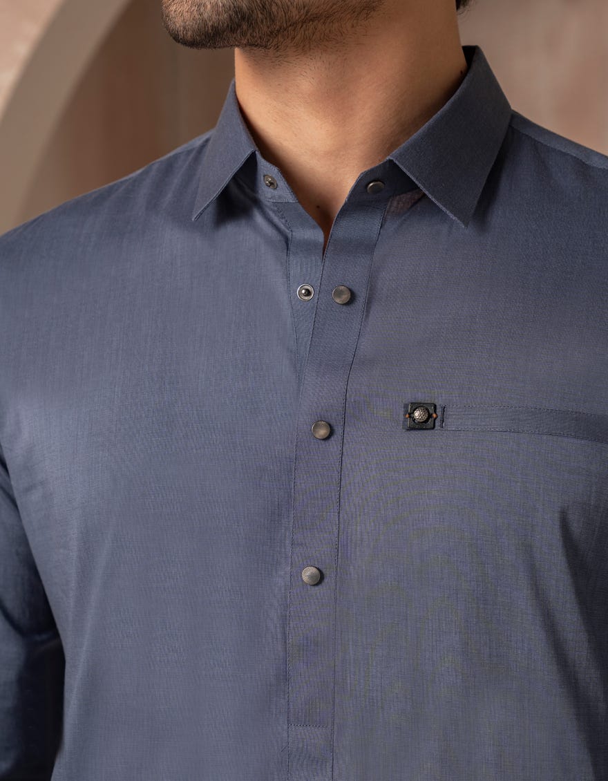 BLUE COTTON CASUAL KAMEEZ SHALWAR