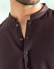 DARK BROWN BLENDED CASUAL KAMEEZ SHALWAR