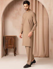 BROWN BLENDED CASUAL KAMEEZ SHALWAR