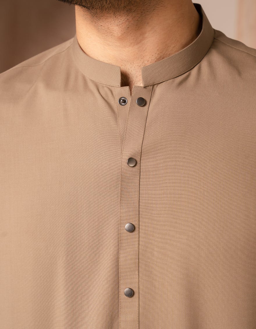 BROWN BLENDED CASUAL KAMEEZ SHALWAR