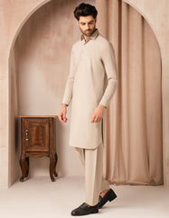 BEIGE BLENDED CASUAL KAMEEZ SHALWAR