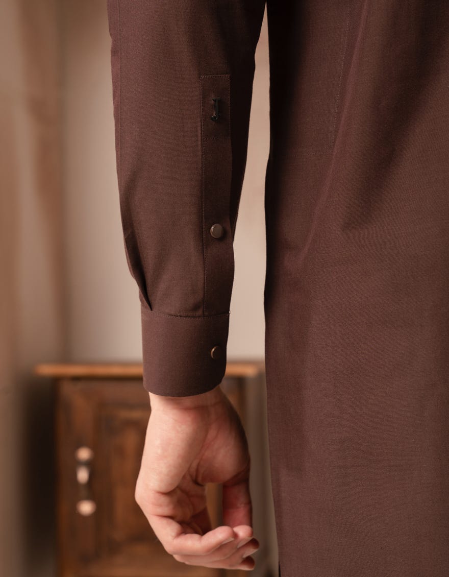 BROWN BLENDED CASUAL KAMEEZ SHALWAR