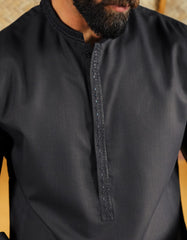 DARK GREY BLENDED FORMAL KAMEEZ SHALWAR