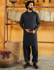 DARK GREY BLENDED FORMAL KAMEEZ SHALWAR