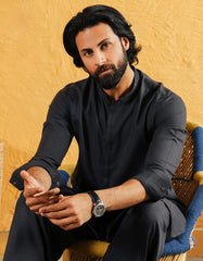 DARK GREY BLENDED FORMAL KAMEEZ SHALWAR