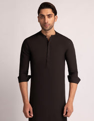 DARK BROWN SEMI-FORMAL KAMEEZ SHALWAR