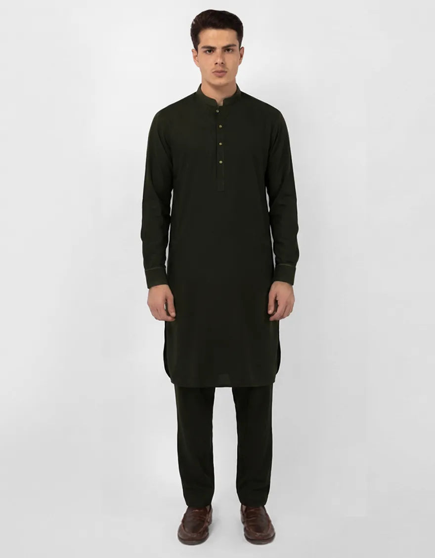 BOTTLE GREEN EXCLUSIVE KAMEEZ SHALWAR