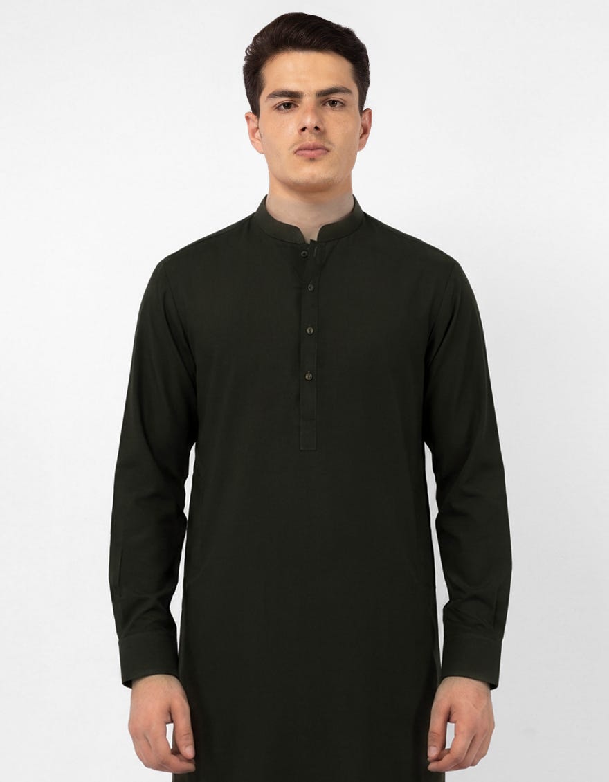 BOTTLE GREEN EXCLUSIVE KAMEEZ SHALWAR