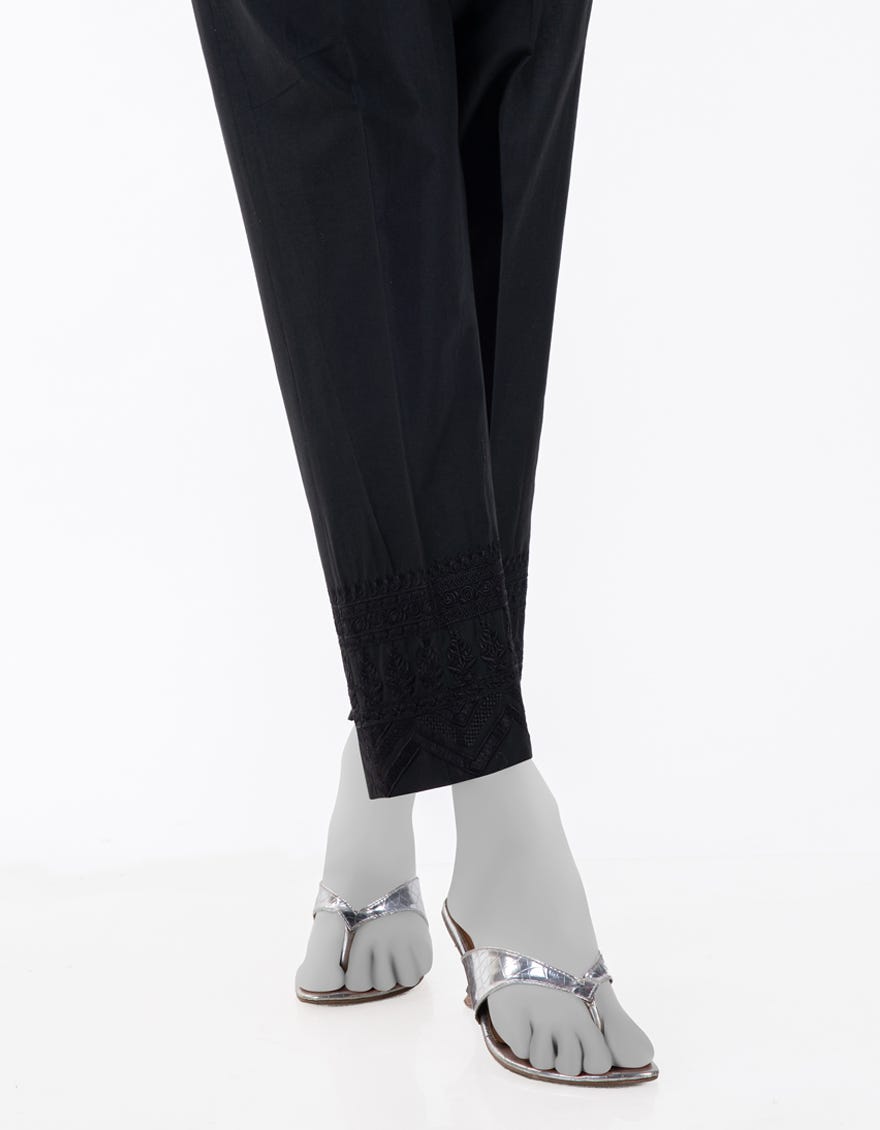 BLACK LAWN EMBROIDERED TROUSER
