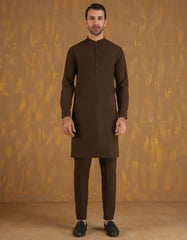 BROWN BLENDED UNSTITCHED KAMEEZ SHALWAR FABRIC | JJMS-2947