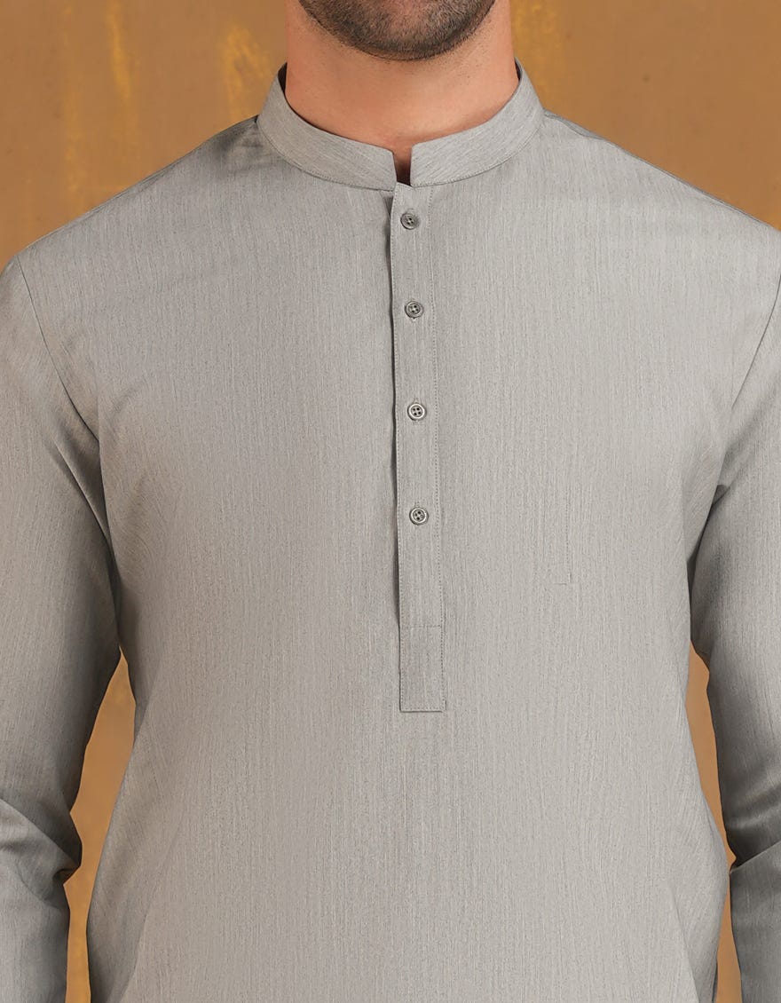 GREY BLENDED UNSTITCHED KAMEEZ SHALWAR FABRIC