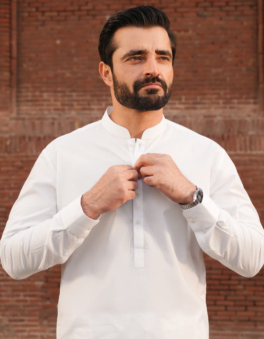 WHITE COTTON UNSTITCHED KAMEEZ SHALWAR FABRIC