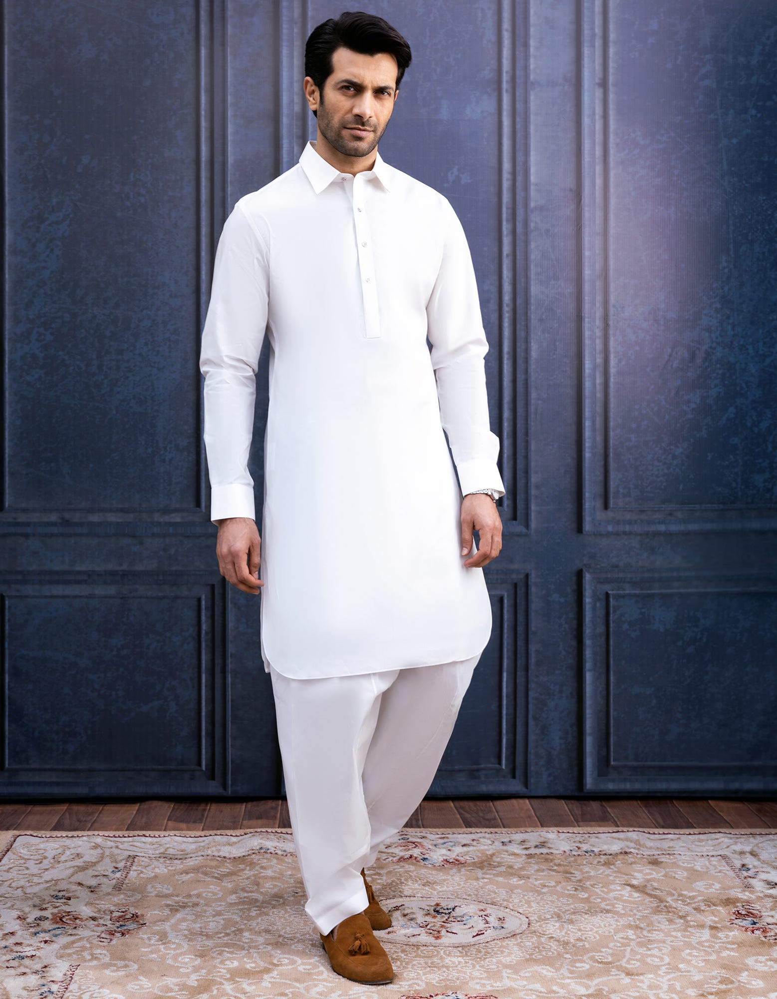 IVORY COTTON UNSTITCHED KAMEEZ SHALWAR FABRIC | JJMS-3001-R16
