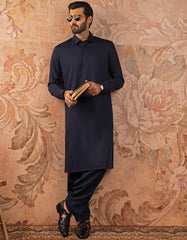 BLUE BLENDED UNSTITCHED KAMEEZ SHALWAR FABRIC | JJMS-3005