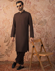 BROWN BLENDED UNSTITCHED KAMEEZ SHALWAR FABRIC | JJMS-3005