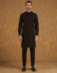 ESPRESSO BROWN BLENDED UNSTITCHED KAMEEZ SHALWAR FABRIC | JJMS-3029