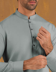 BLUE BLENDED UNSTITCHED KAMEEZ SHALWAR FABRIC