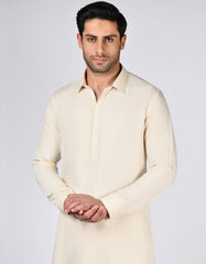 CREAM BLENDED UNSTITCHED KAMEEZ SHALWAR FABRIC | JJMS-3045