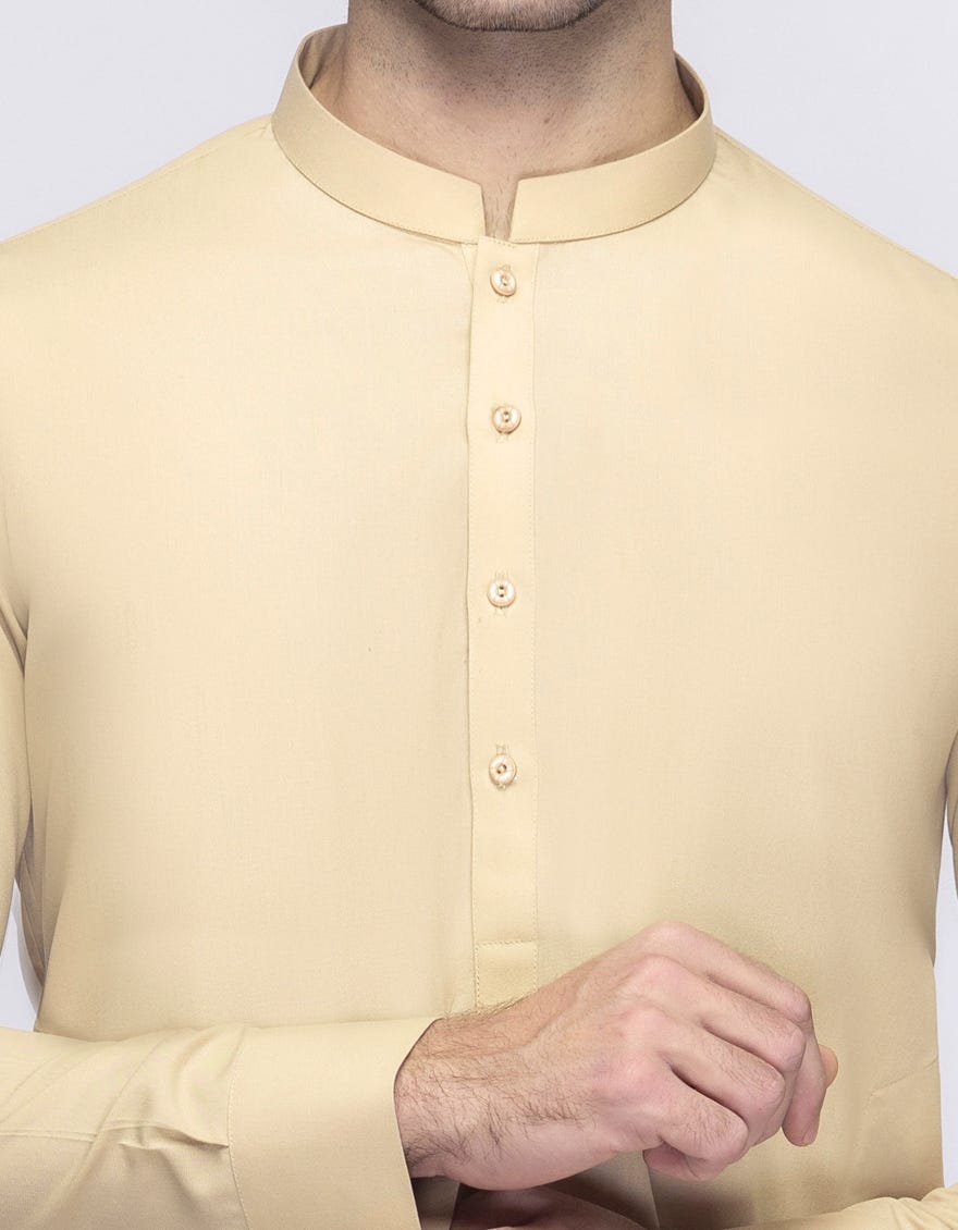 BEIGE BLENDED UNSTITCHED KAMEEZ SHALWAR FABRIC