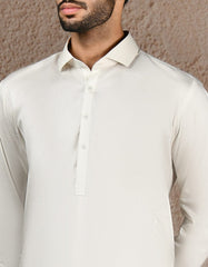ASH WHITE COTTON UNSTITCHED KAMEEZ SHALWAR FABRIC