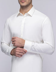 OFF WHITE BLENDED UNSTITCHED KAMEEZ SHALWAR FABRIC