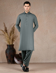 BLUE BLENDED UNSTITCHED KAMEEZ SHALWAR FABRIC