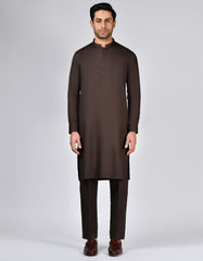 CHOCOLATE BROWN BLENDED UNSTITCHED KAMEEZ SHALWAR FABRIC