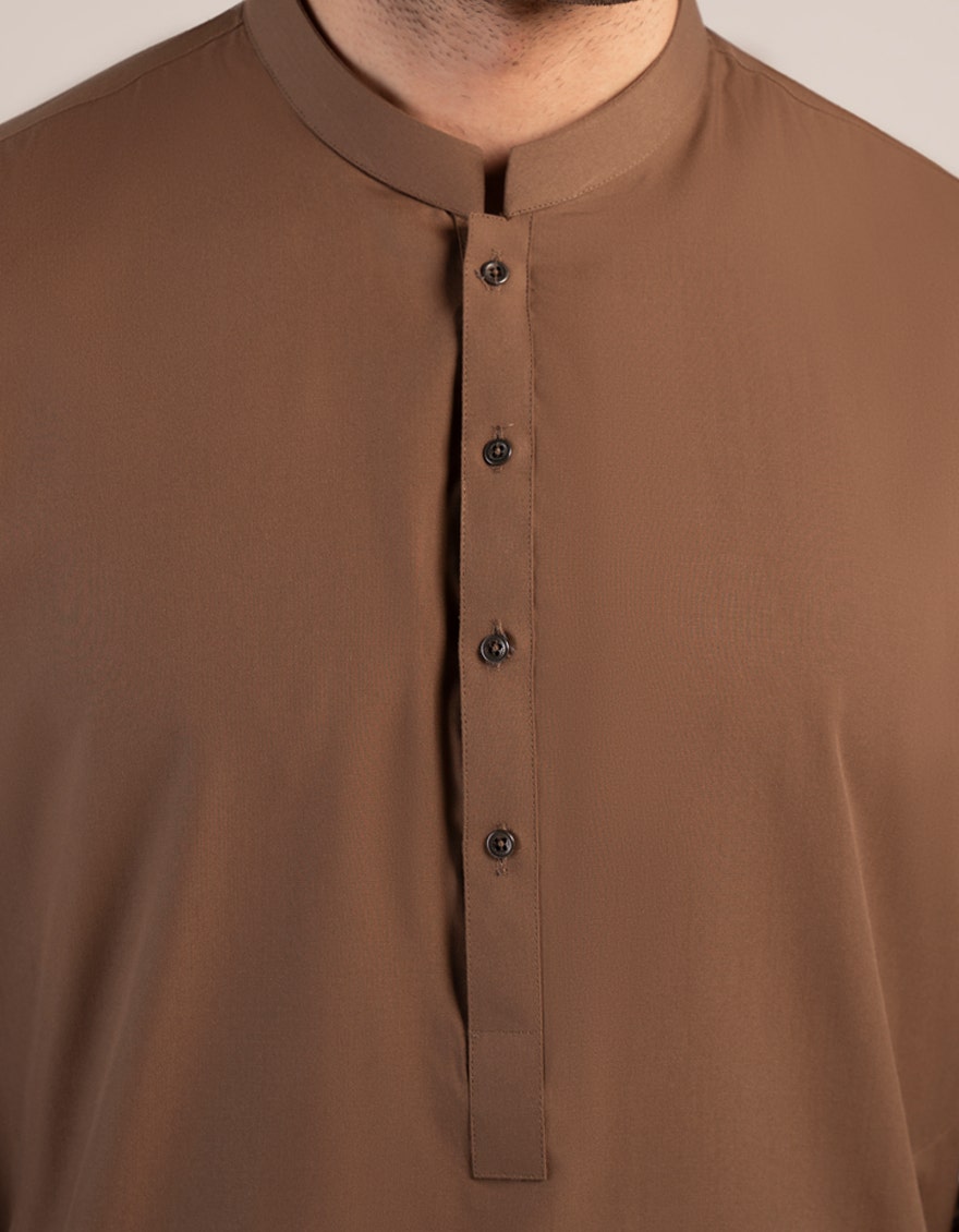 BROWN UNSTITCHED KAMEEZ SHALWAR FABRIC