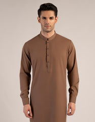 BROWN UNSTITCHED KAMEEZ SHALWAR FABRIC