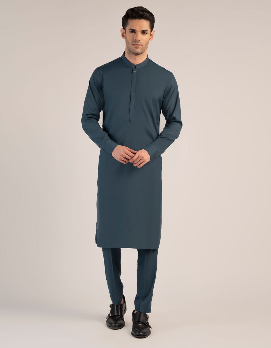 DEEP SEA GREEN UNSTITCHED KAMEEZ SHALWAR FABRIC