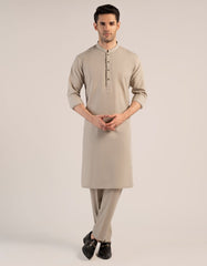 DARK BEIGE UNSTITCHED KAMEEZ SHALWAR FABRIC