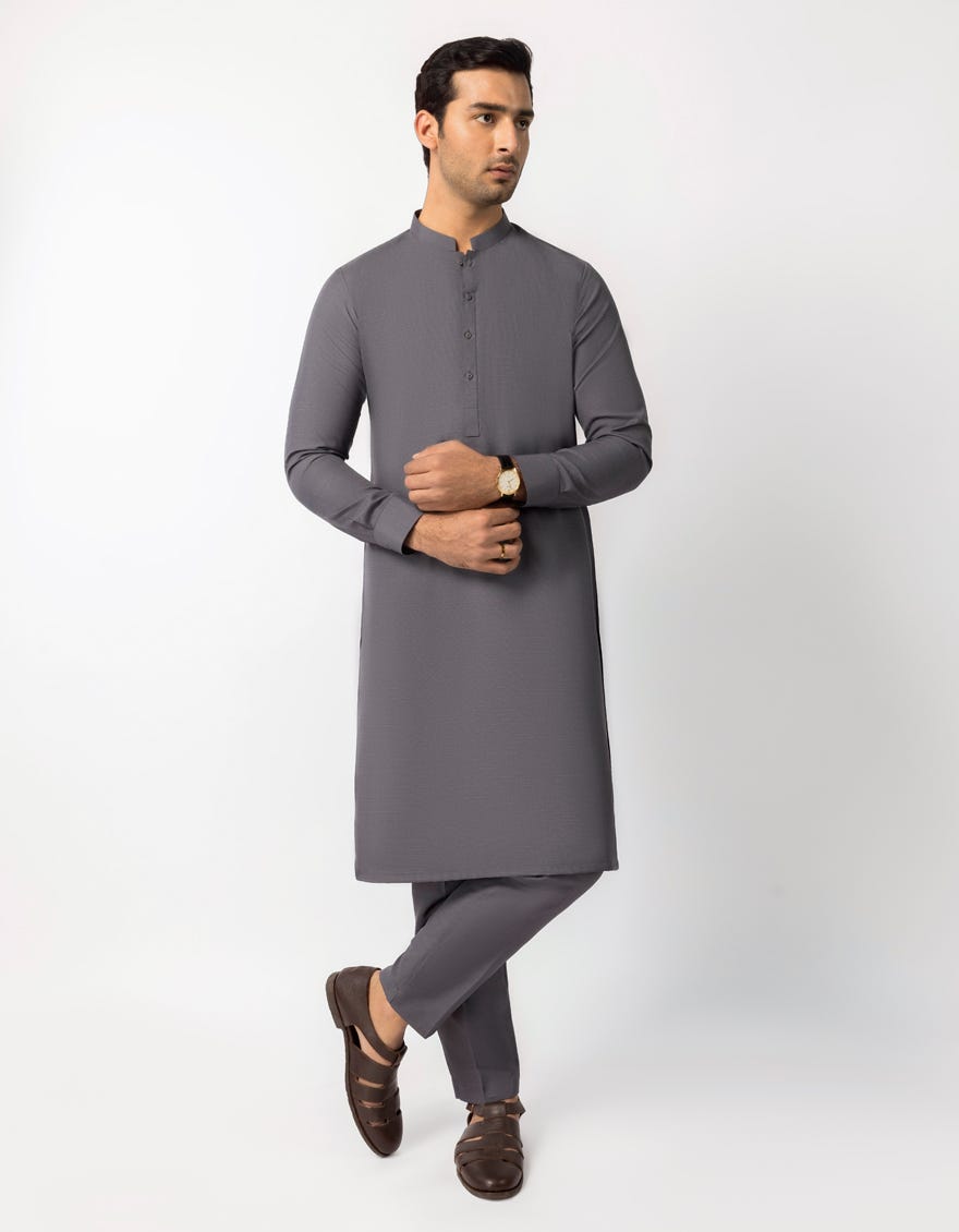 DEEP GREY UNSTITCHED FABRIC