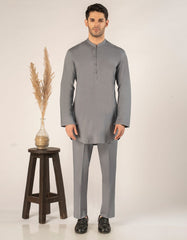 BLUE COTTON CASUAL SHORT KURTA TROUSER